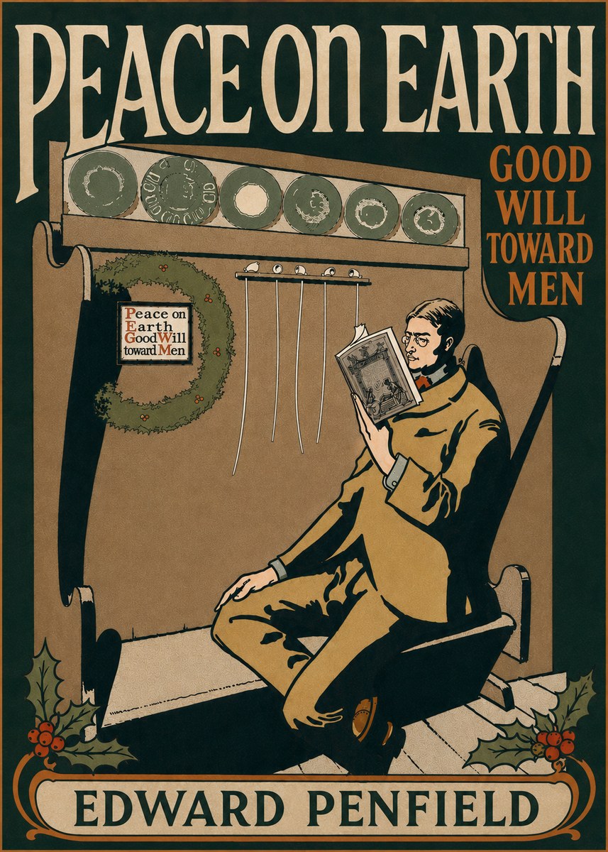 Edward Penfield Peace on Earth Good Will Toward Men No6 - Póster