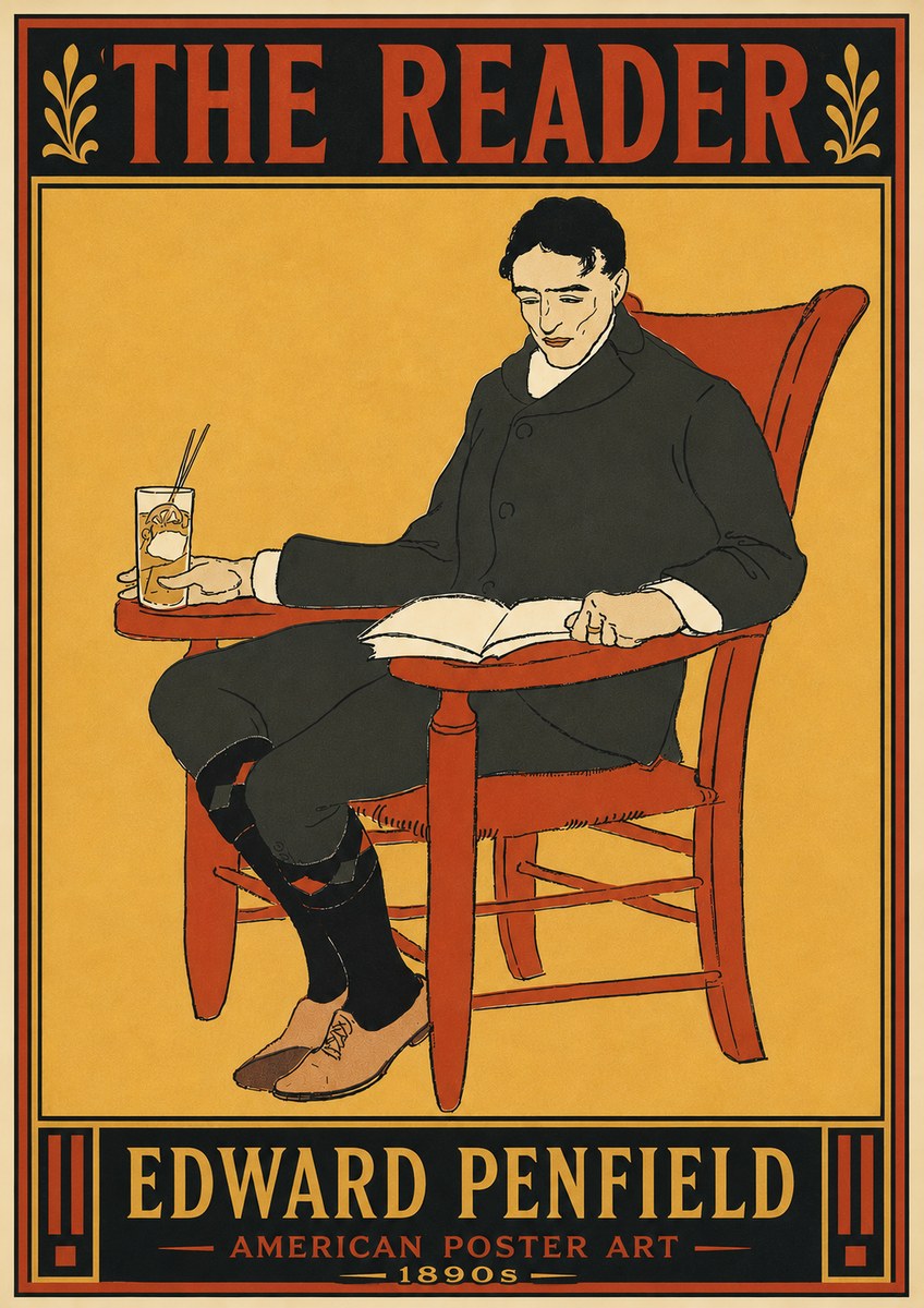 Edward Penfield The Reader II No5 - Póster