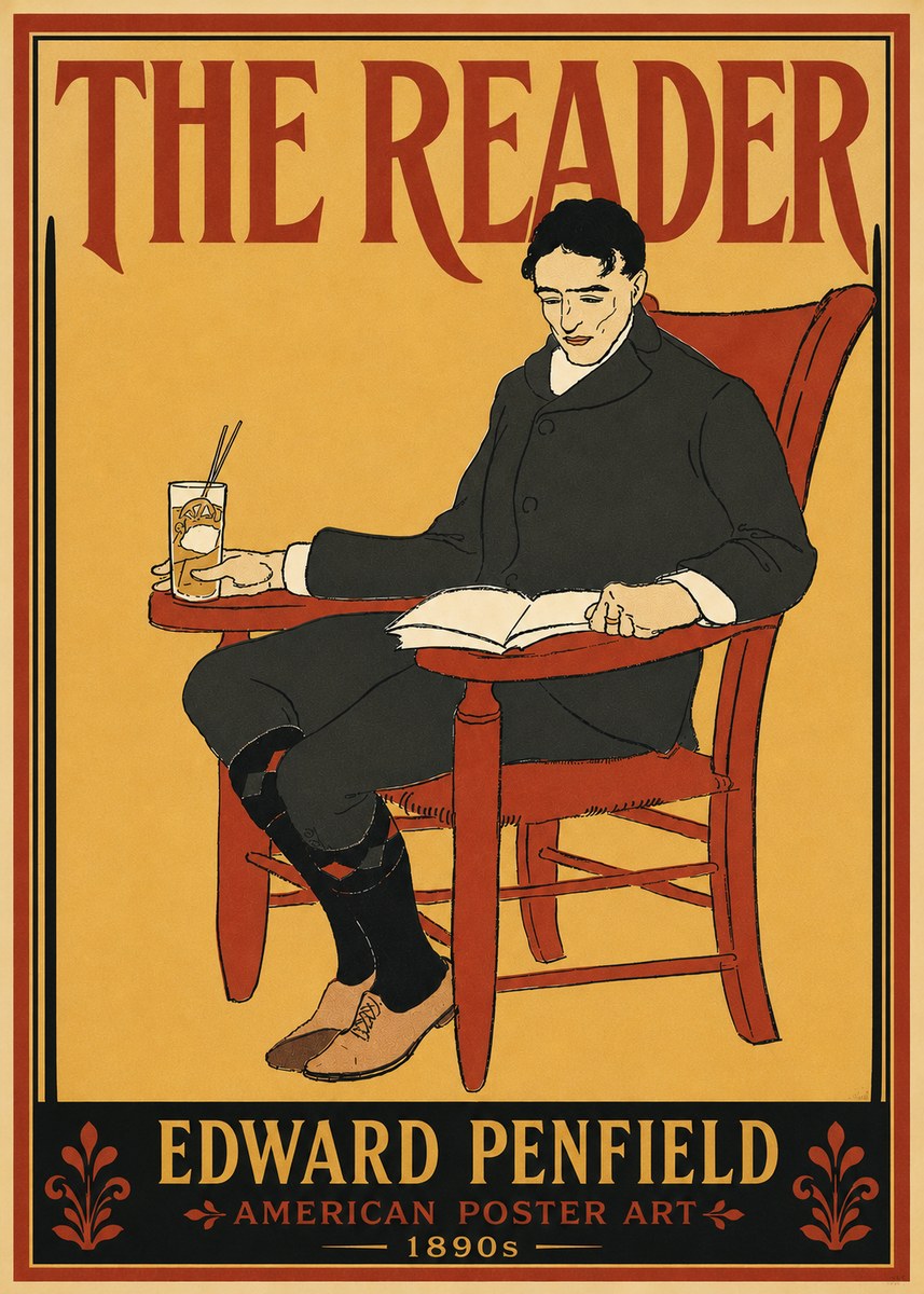 Edward Penfield The Reader II No6 - Póster