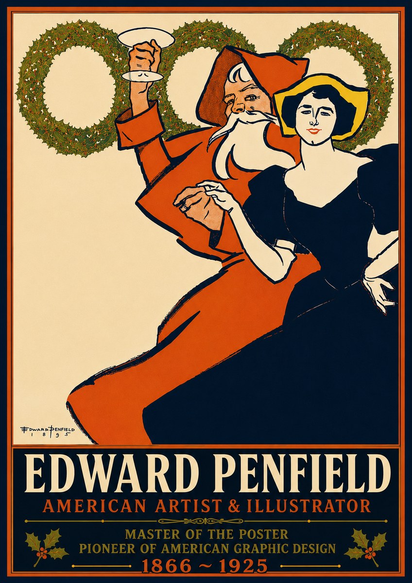 Edward Penfield Christmas. Cheer No6 - Póster