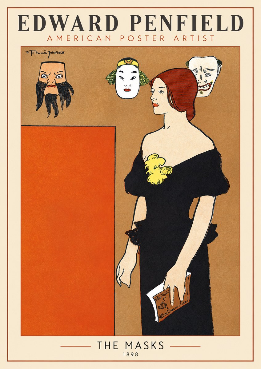 Edward Penfield The Masks No1 - Póster
