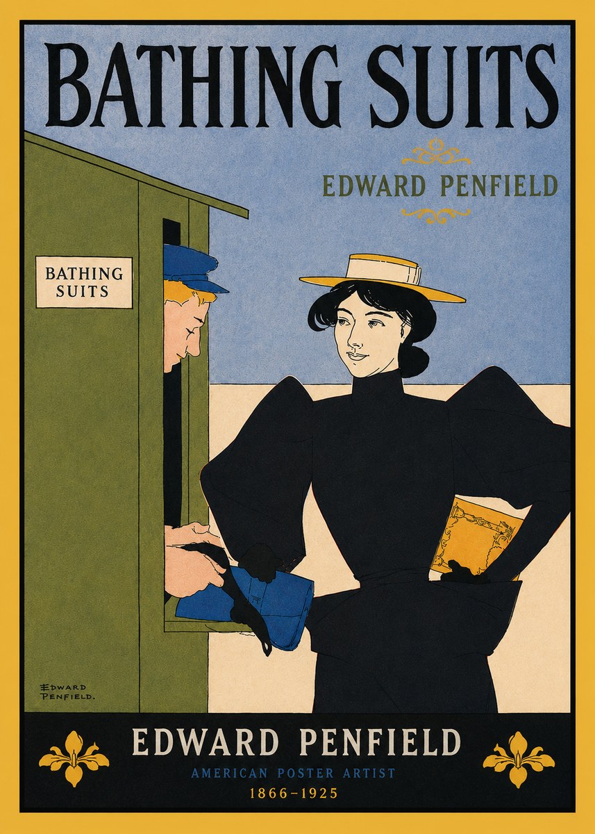 Edward Penfield Bathing Suits No3 - Póster