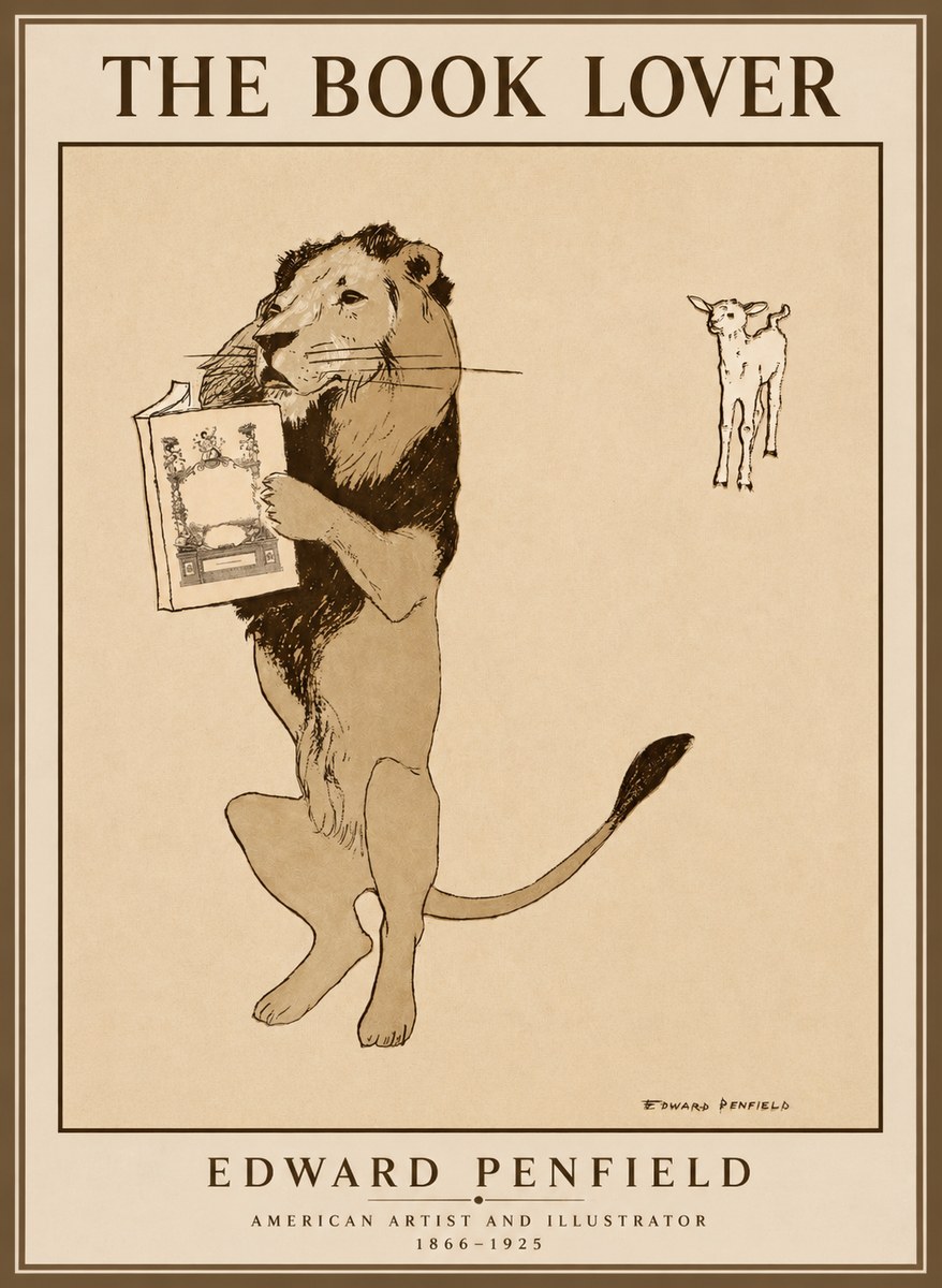 Edward Penfield The Book Lover No1 - Póster