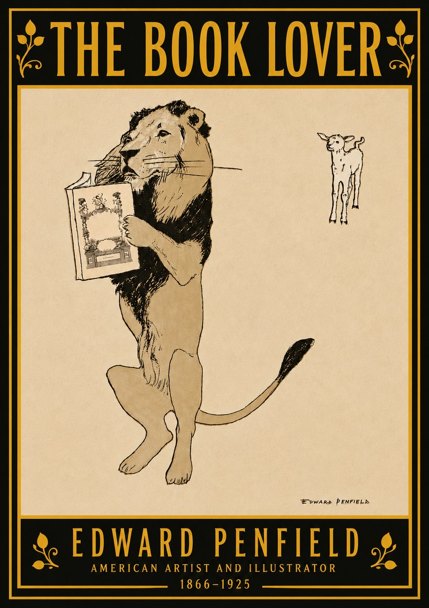 Edward Penfield The Book Lover No5 - Póster