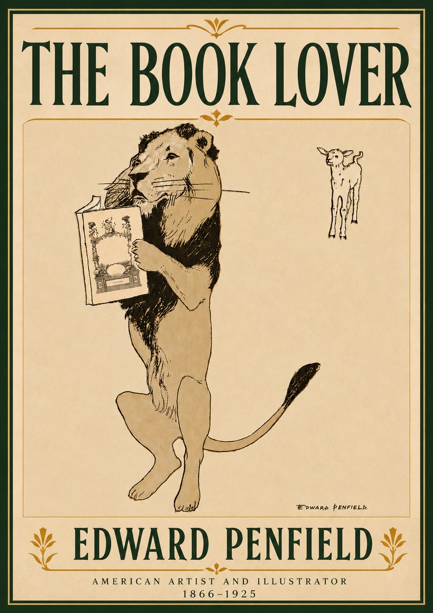 Edward Penfield The Book Lover No6 - Póster