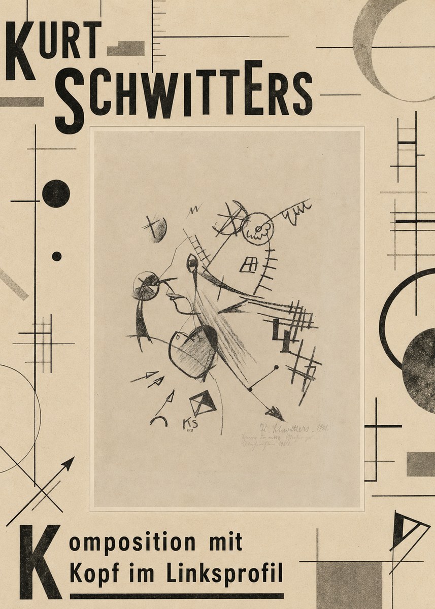 Kurt Schwitters Komposition Mit Kopf Im Linksprofil No6 - Póster