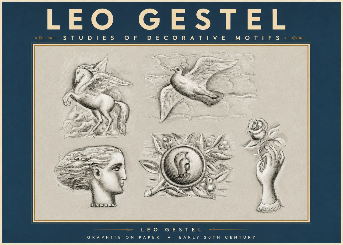 Leo Gestel Studies of Decorative Motifs No3 - Póster