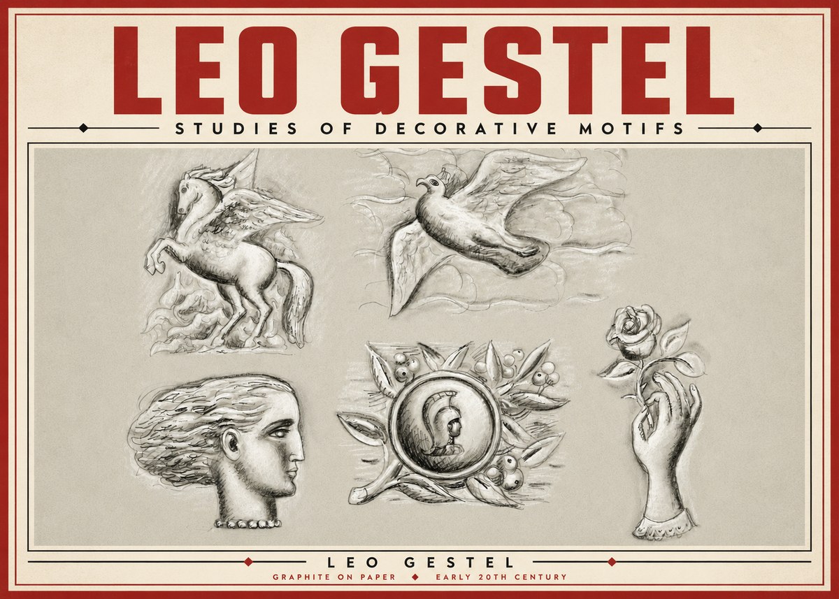 Leo Gestel Studies of Decorative Motifs No5 - Póster