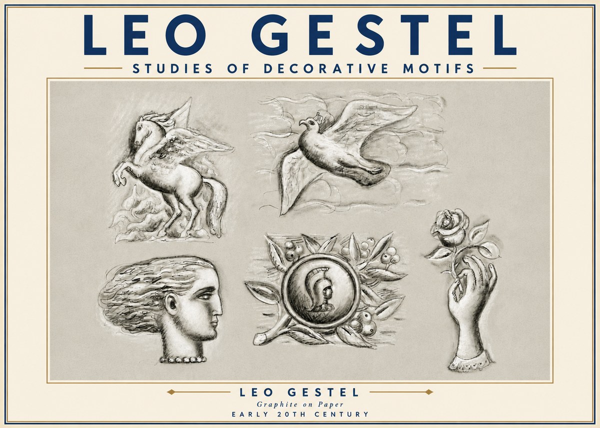 Leo Gestel Studies of Decorative Motifs No6 - Póster
