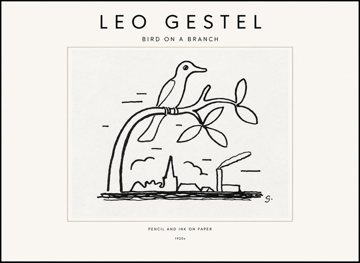 Leo Gestel Bird on a Branch No1 - Póster