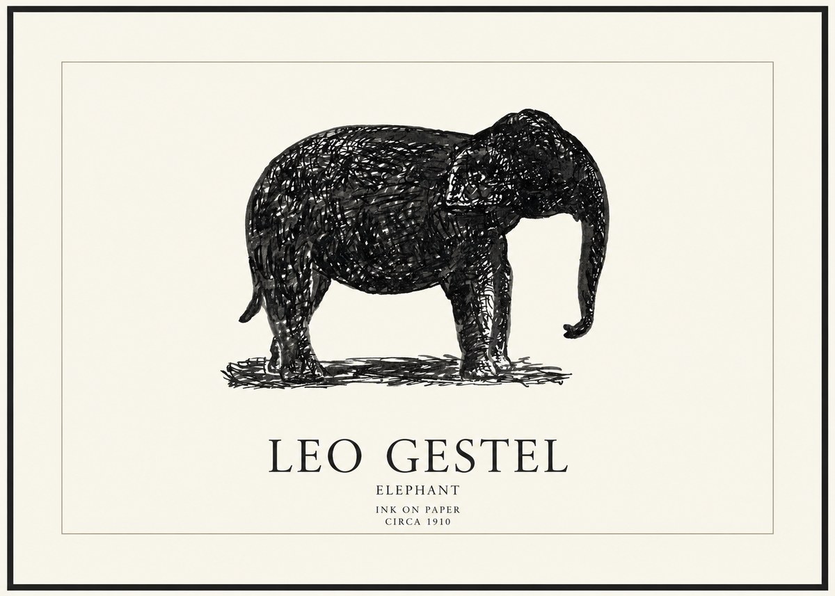 Leo Gestel Elephant No1 - Póster