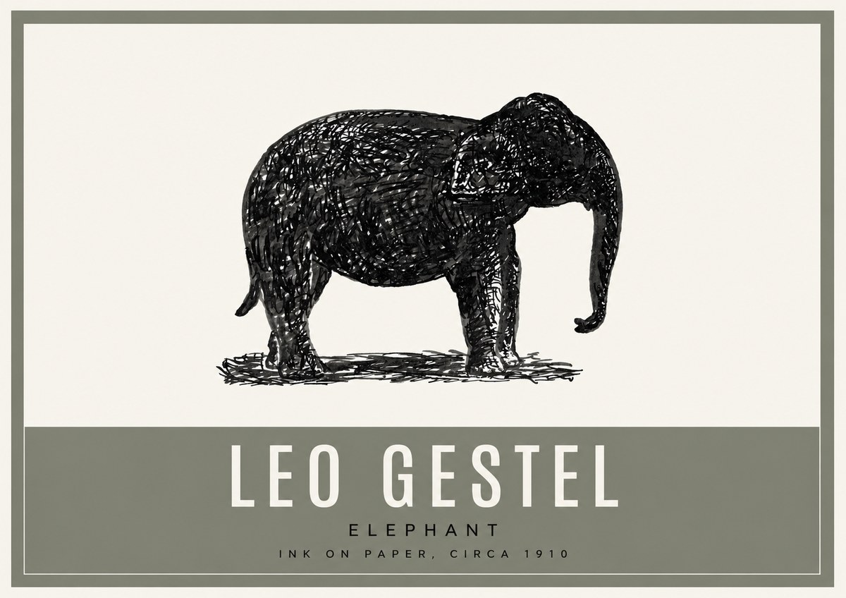 Leo Gestel Elephant No2 - Póster