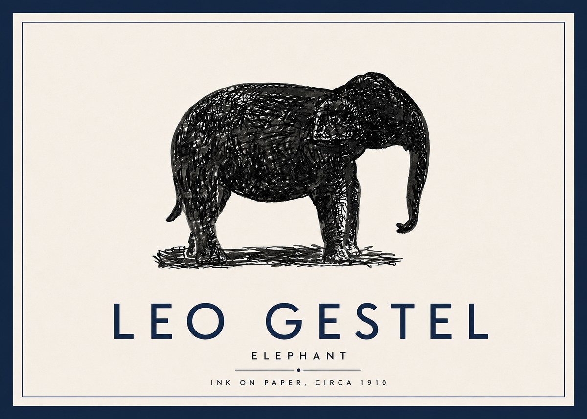 Leo Gestel Elephant No5 - Póster