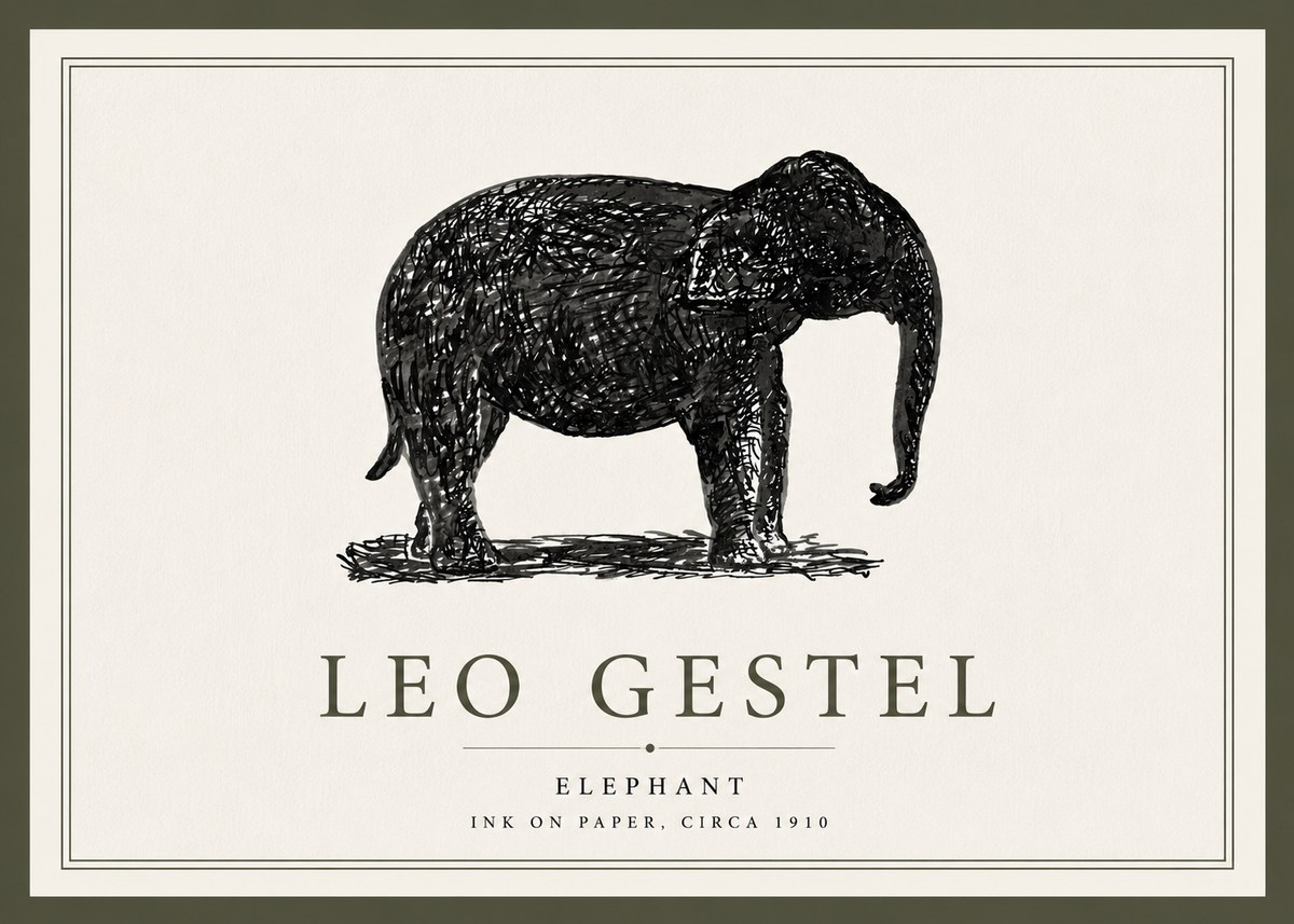 Leo Gestel Elephant No6 - Póster