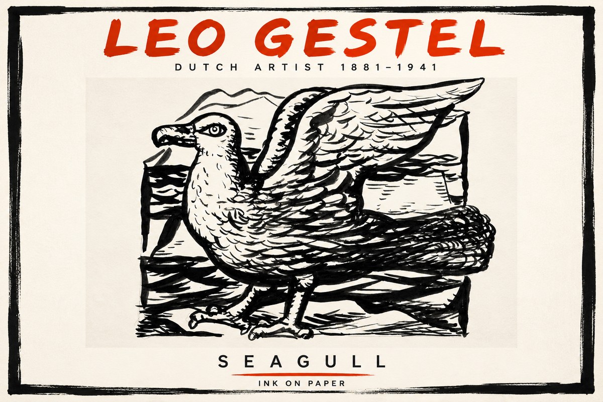 Leo Gestel Seagull No3 - Póster