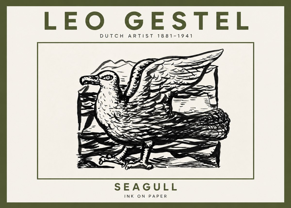 Leo Gestel Seagull No5 - Póster