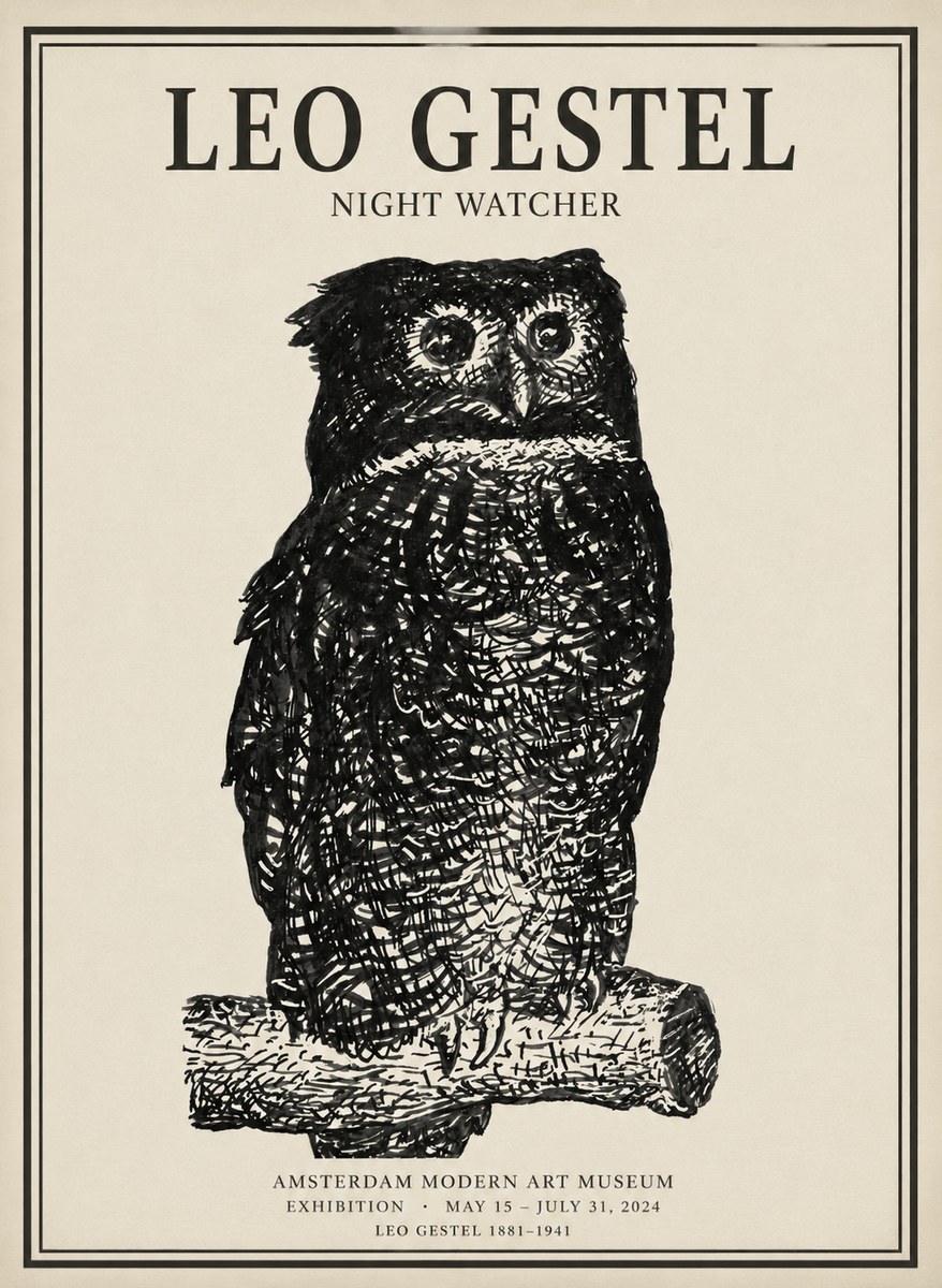 Leo Gestel Night Watcher No1 - Póster