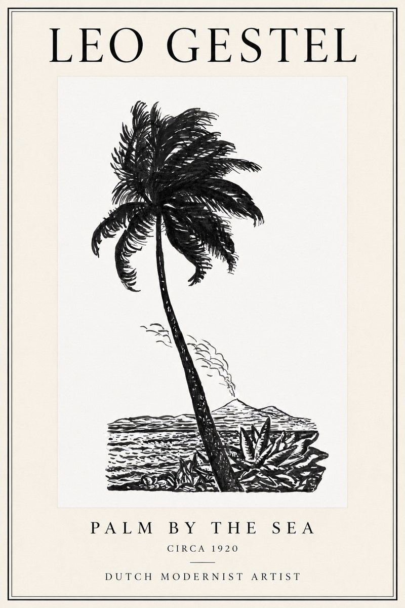 Leo Gestel Palm by the Sea No1 - Póster