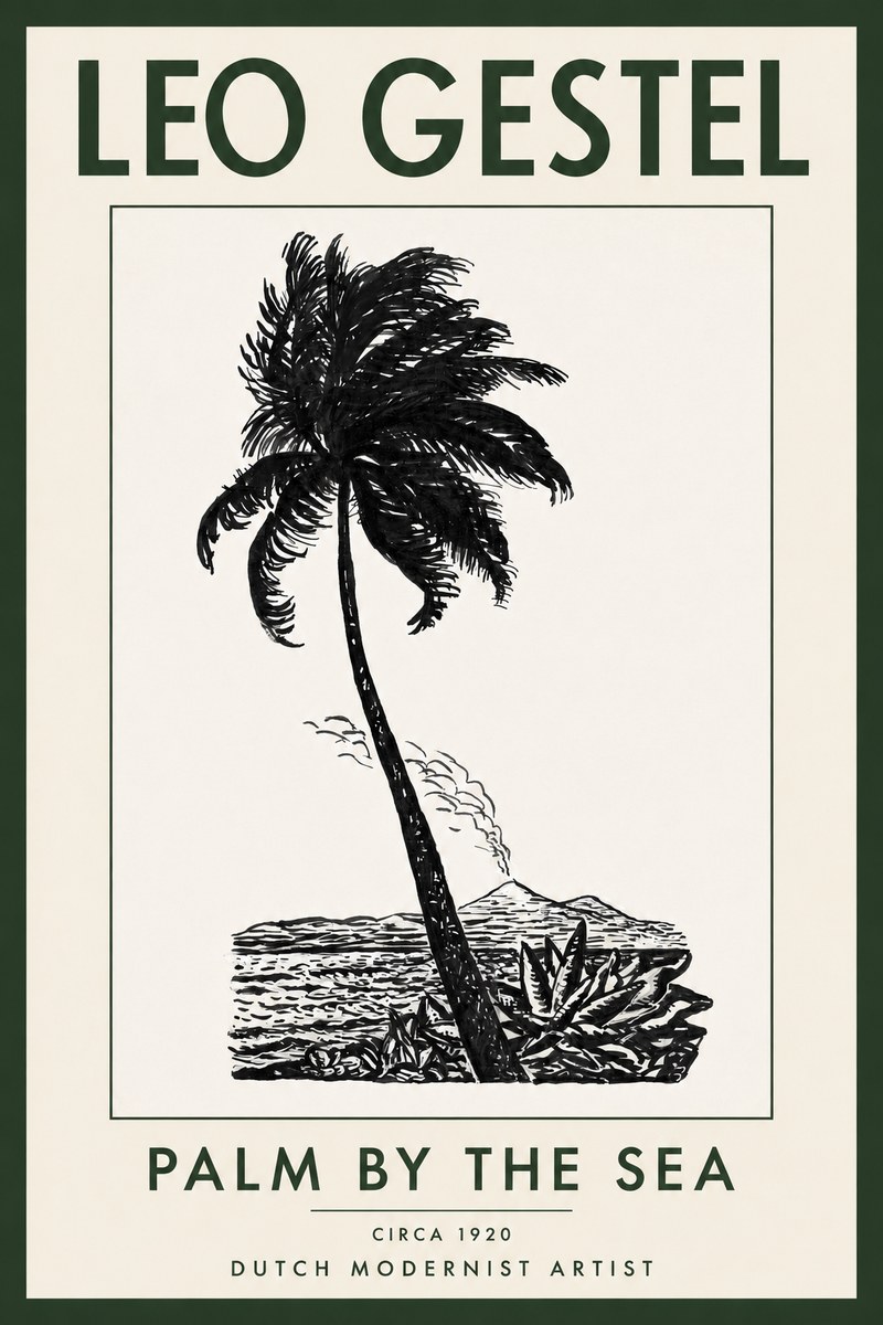 Leo Gestel Palm by the Sea No2 - Póster