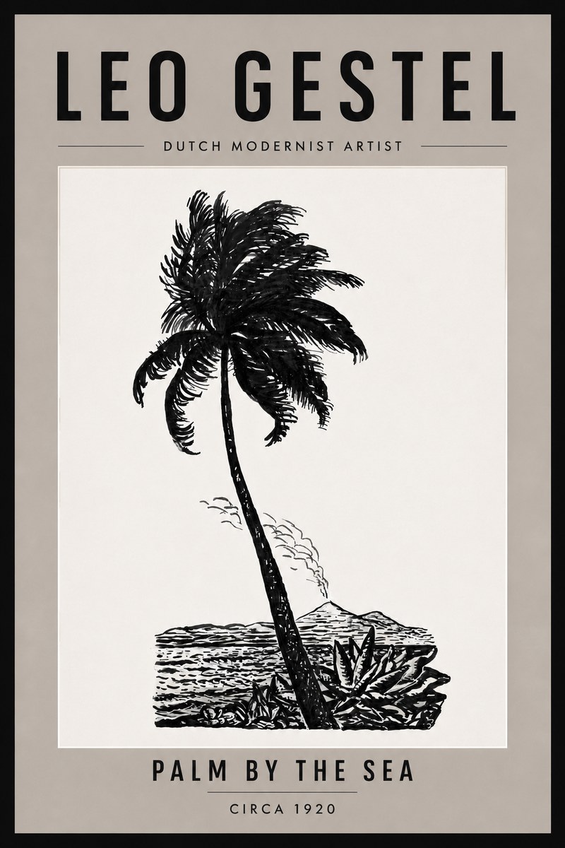 Leo Gestel Palm by the Sea No4 - Póster