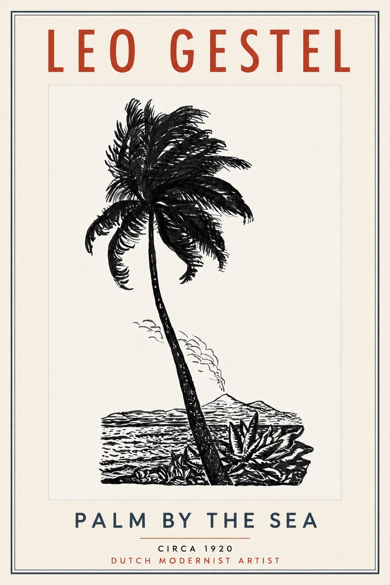 Leo Gestel Palm by the Sea No5 - Póster