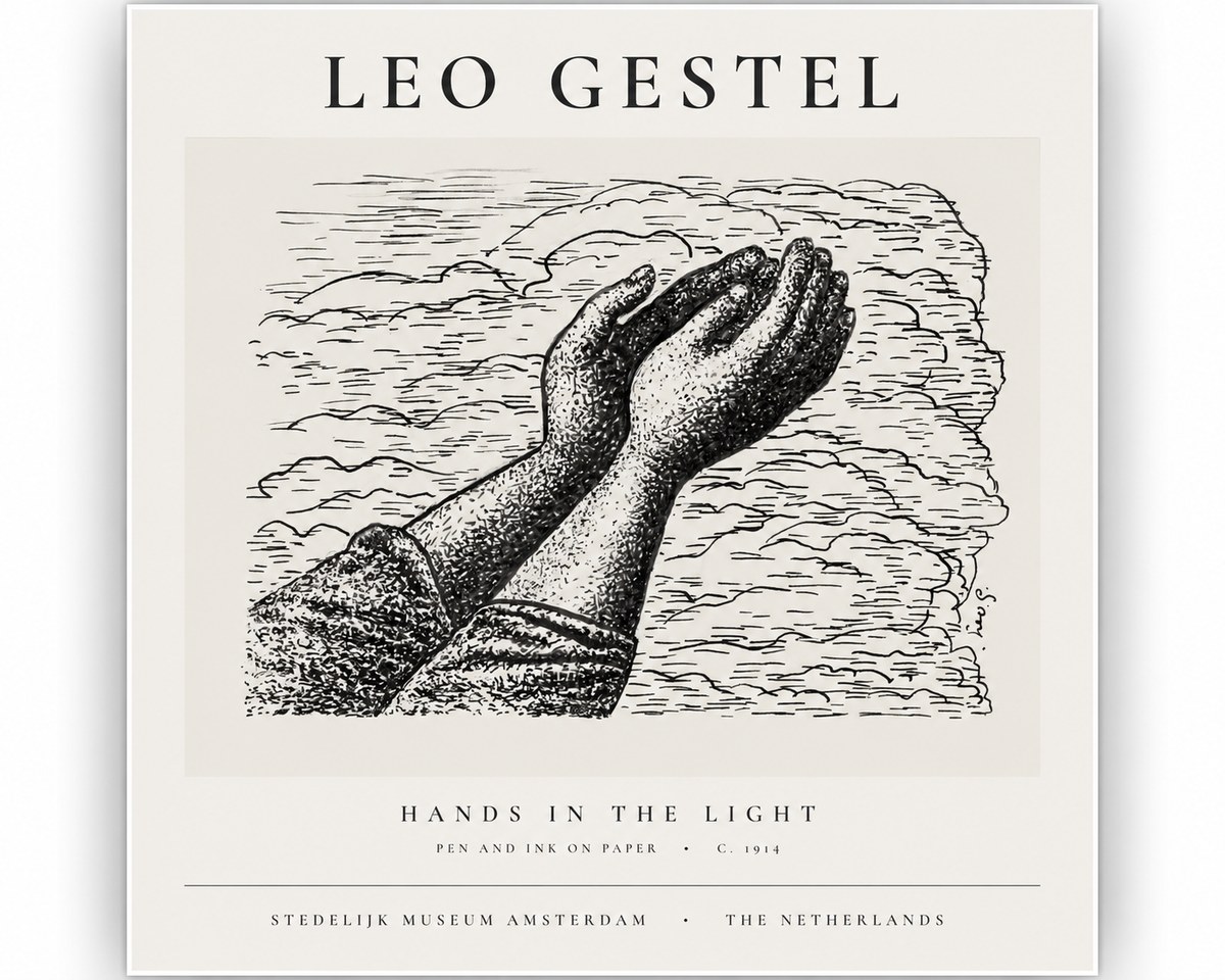 Leo Gestel Hands in the Light No1 - Póster
