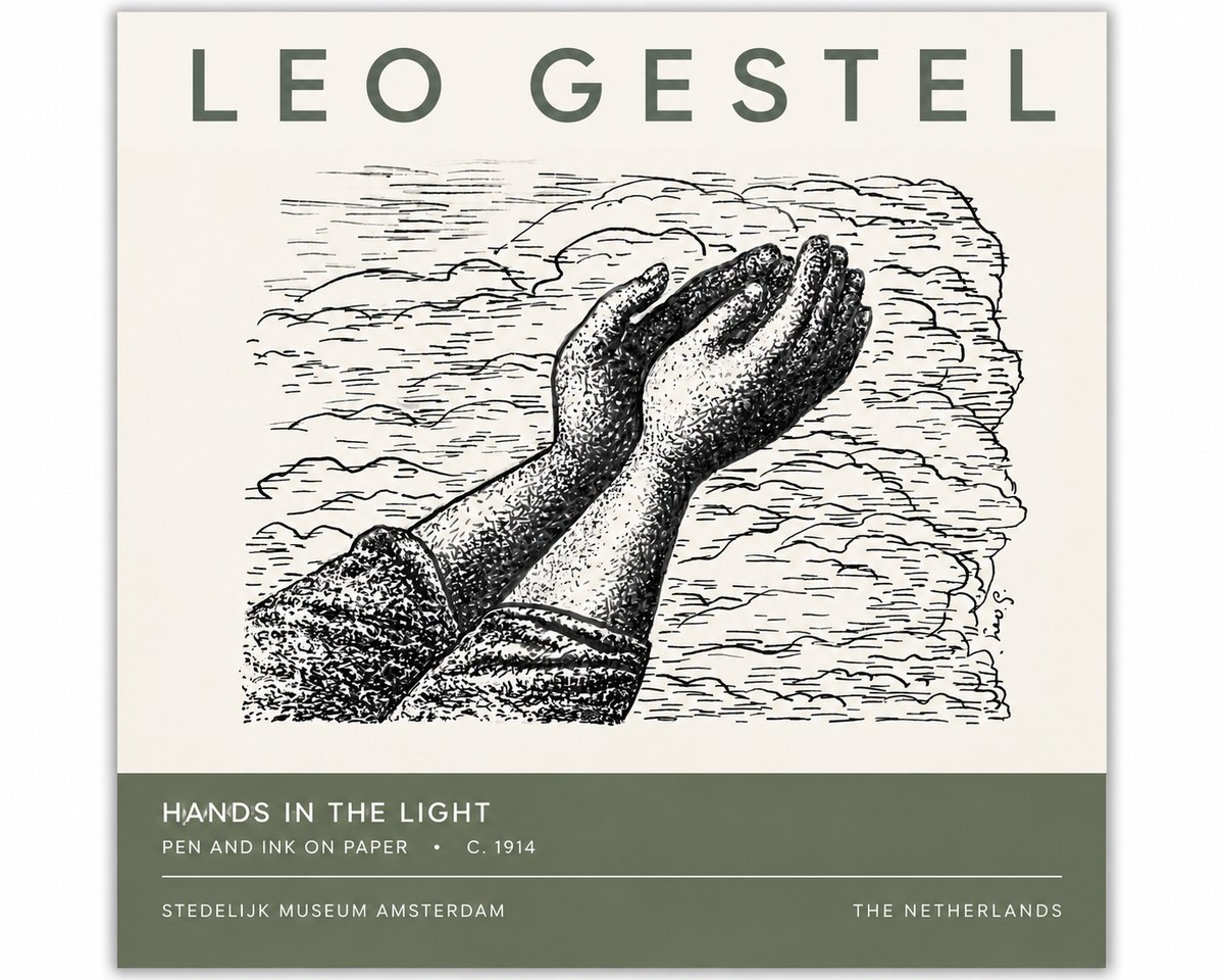 Leo Gestel Hands in the Light No4 - Póster