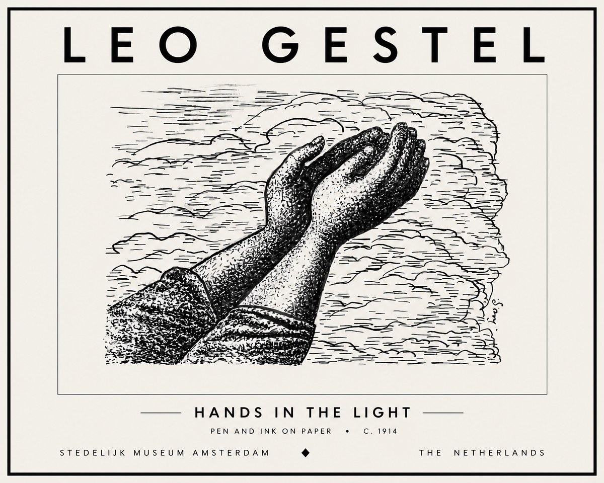 Leo Gestel Hands in the Light No6 - Póster
