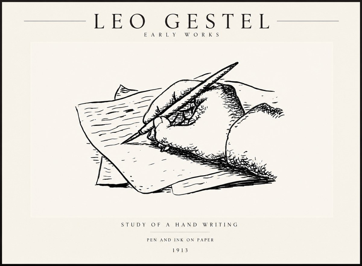 Leo Gestel Study of a Hand Writing No3 - Póster