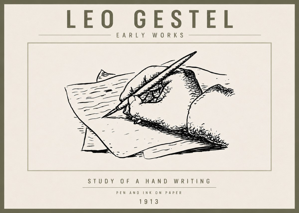 Leo Gestel Study of a Hand Writing No6 - Póster
