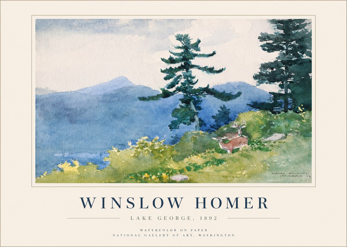 Winslow Homer Lake George, 1892 No1 - Póster