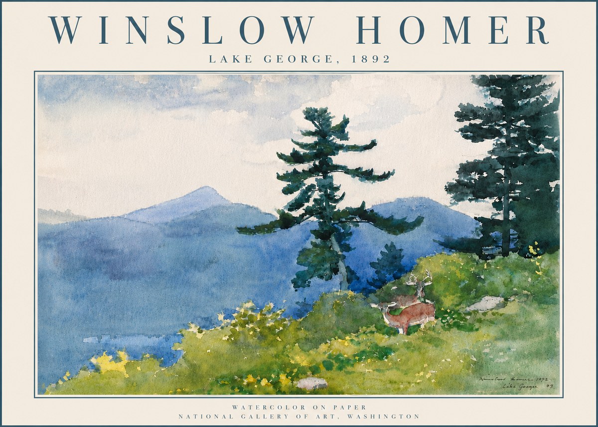 Winslow Homer Lake George, 1892 No6 - Póster
