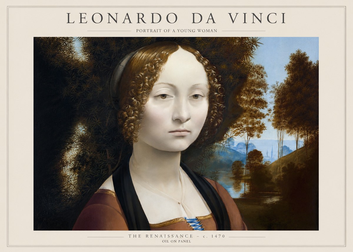 Leonardo da Vinci Portrait of a Young Woman I No1 - Póster