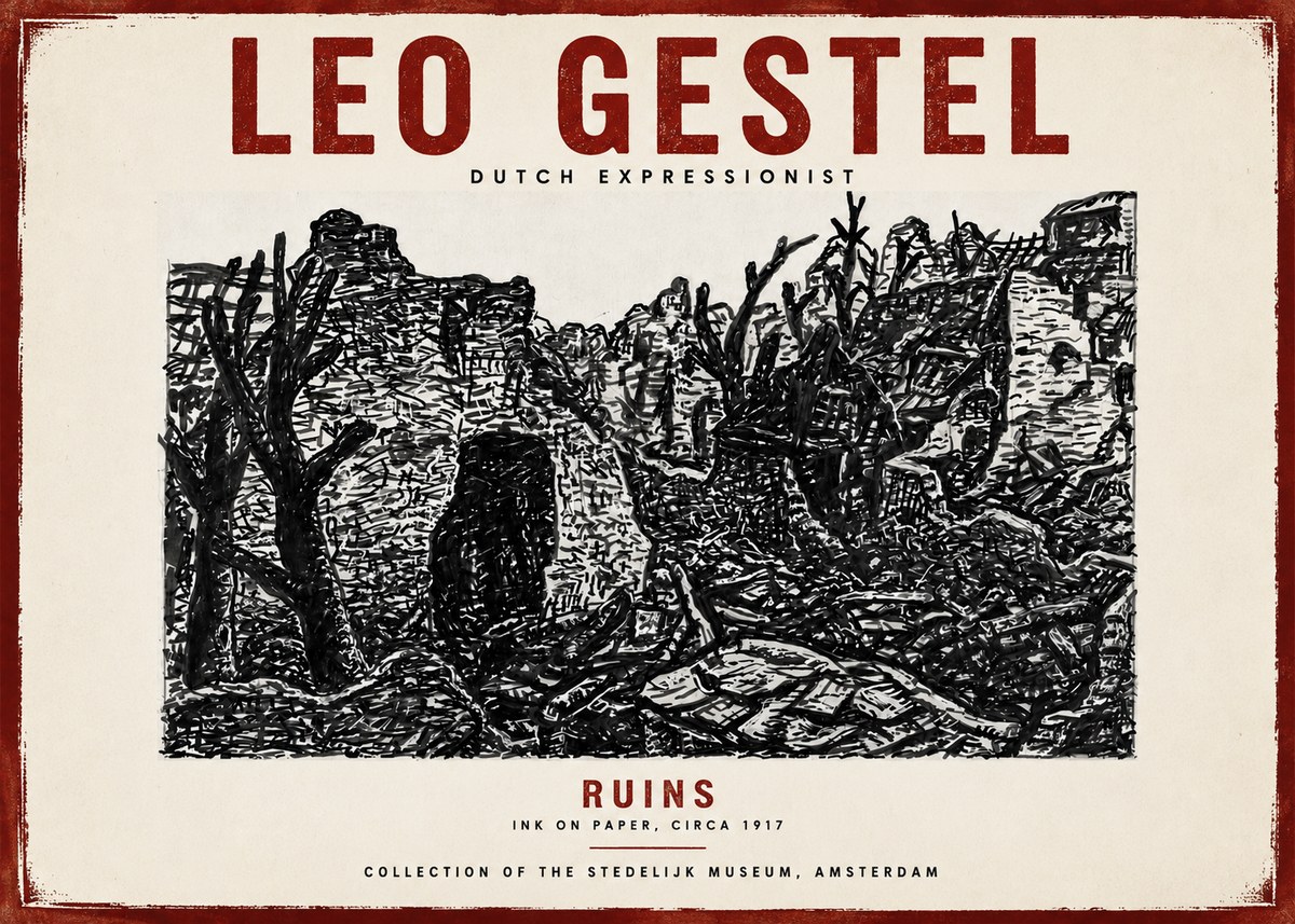 Leo Gestel Ruins No6 - Póster