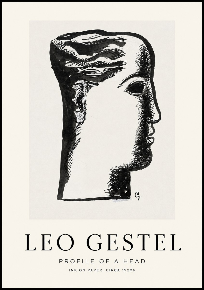 Leo Gestel Profile of a Head No1 - Póster