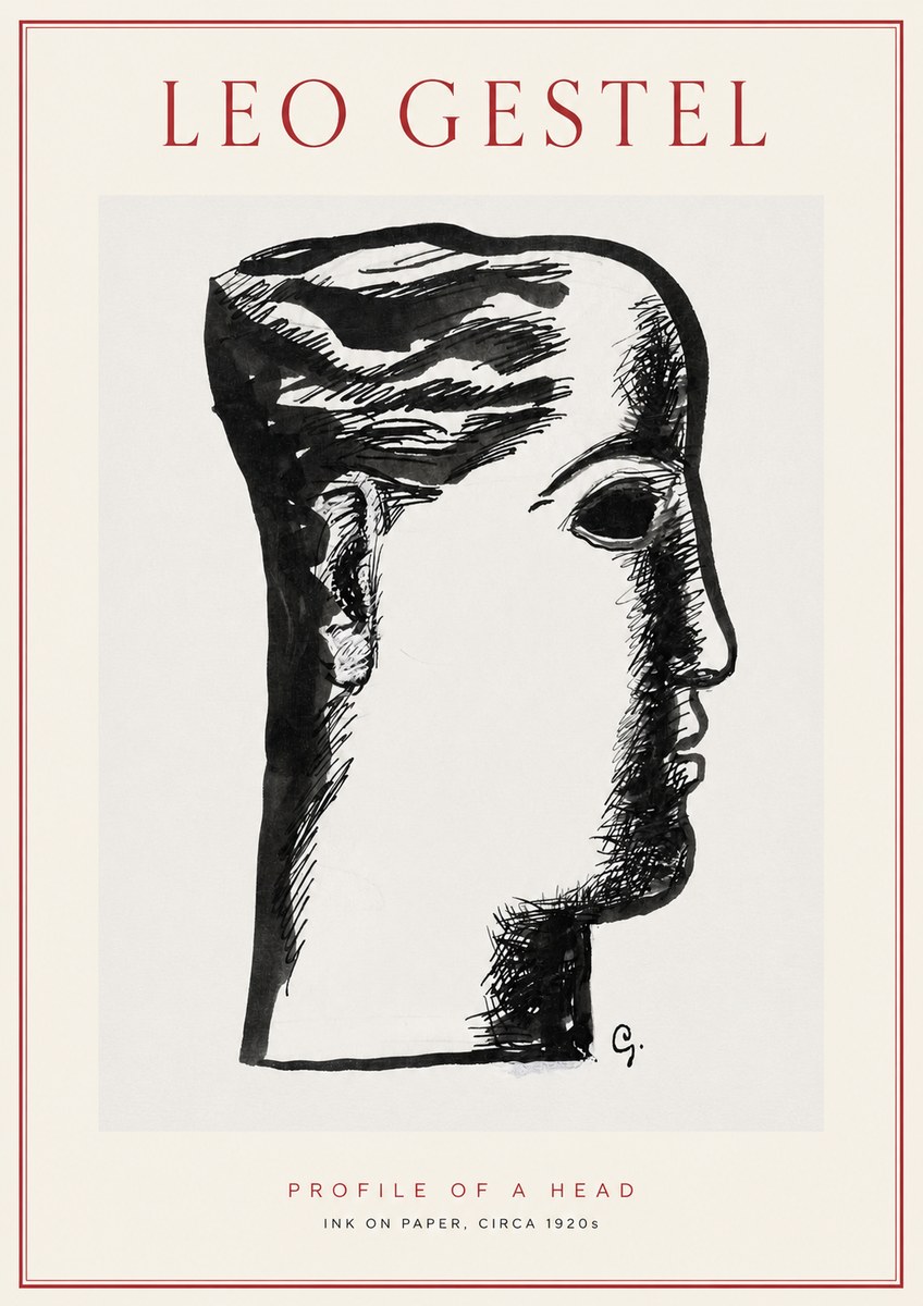 Leo Gestel Profile of a Head No2 - Póster