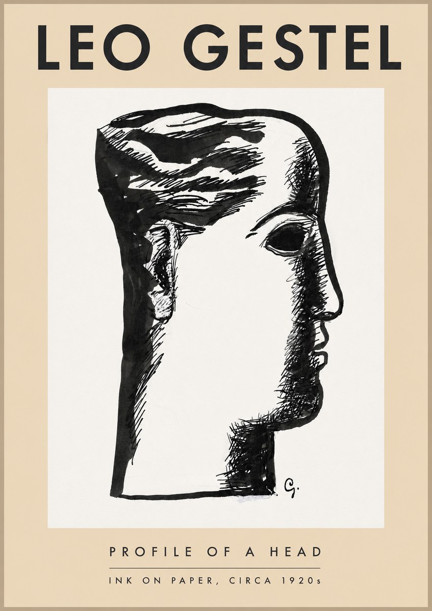 Leo Gestel Profile of a Head No3 - Póster