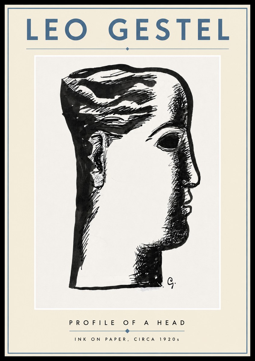 Leo Gestel Profile of a Head No4 - Póster