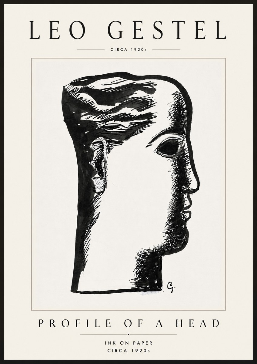 Leo Gestel Profile of a Head No6 - Póster