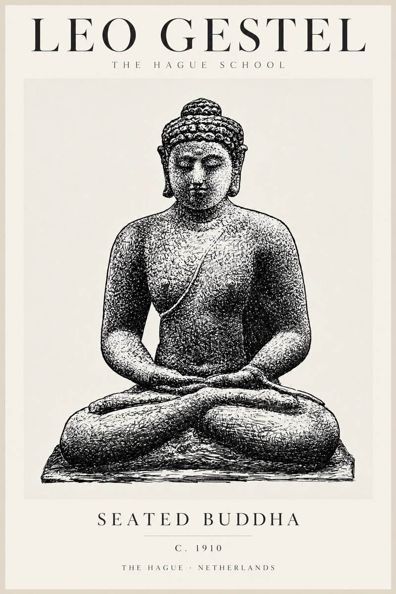 Leo Gestel Seated Buddha No2 - Póster