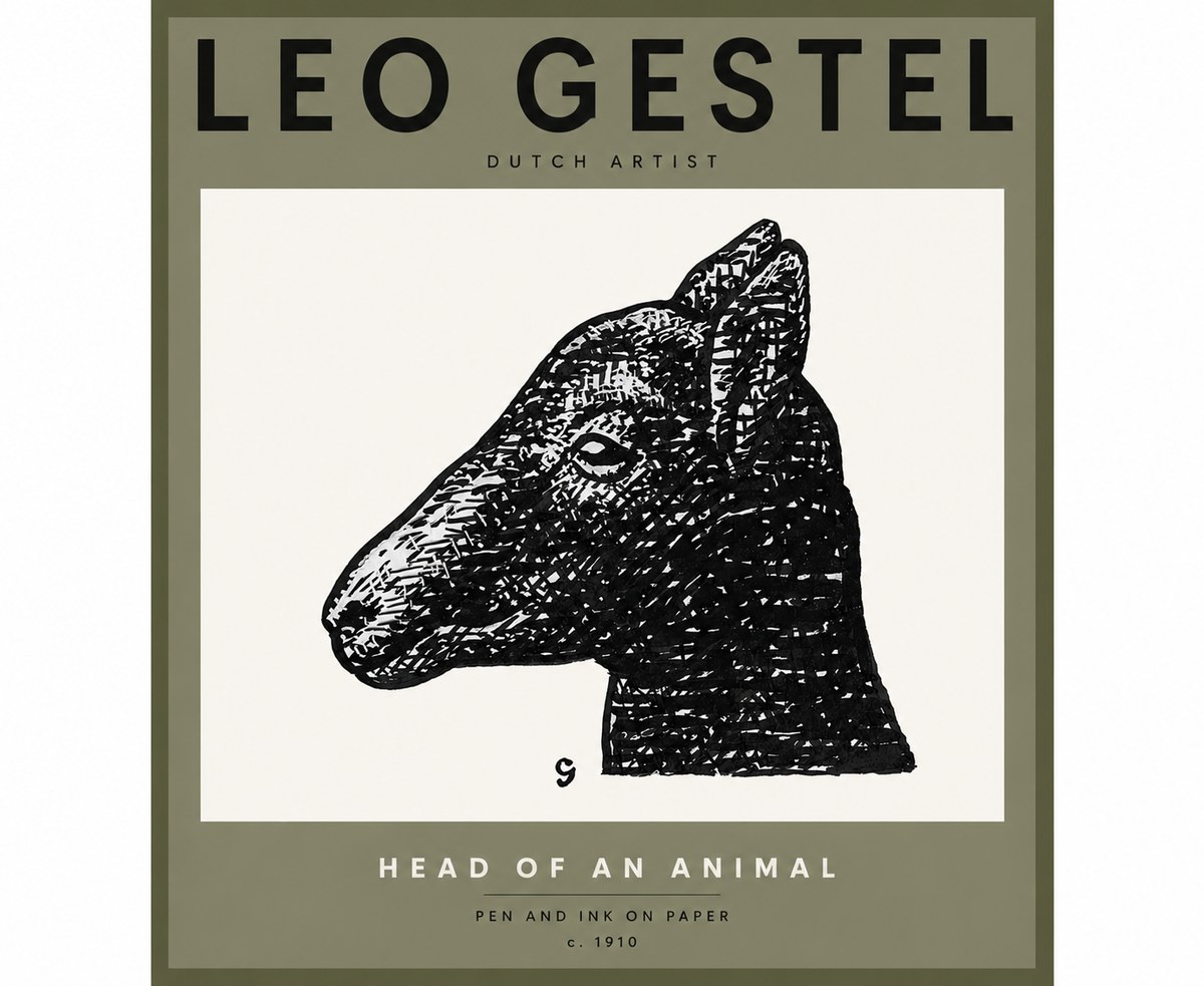 Leo Gestel Head of an Animal No3 - Póster
