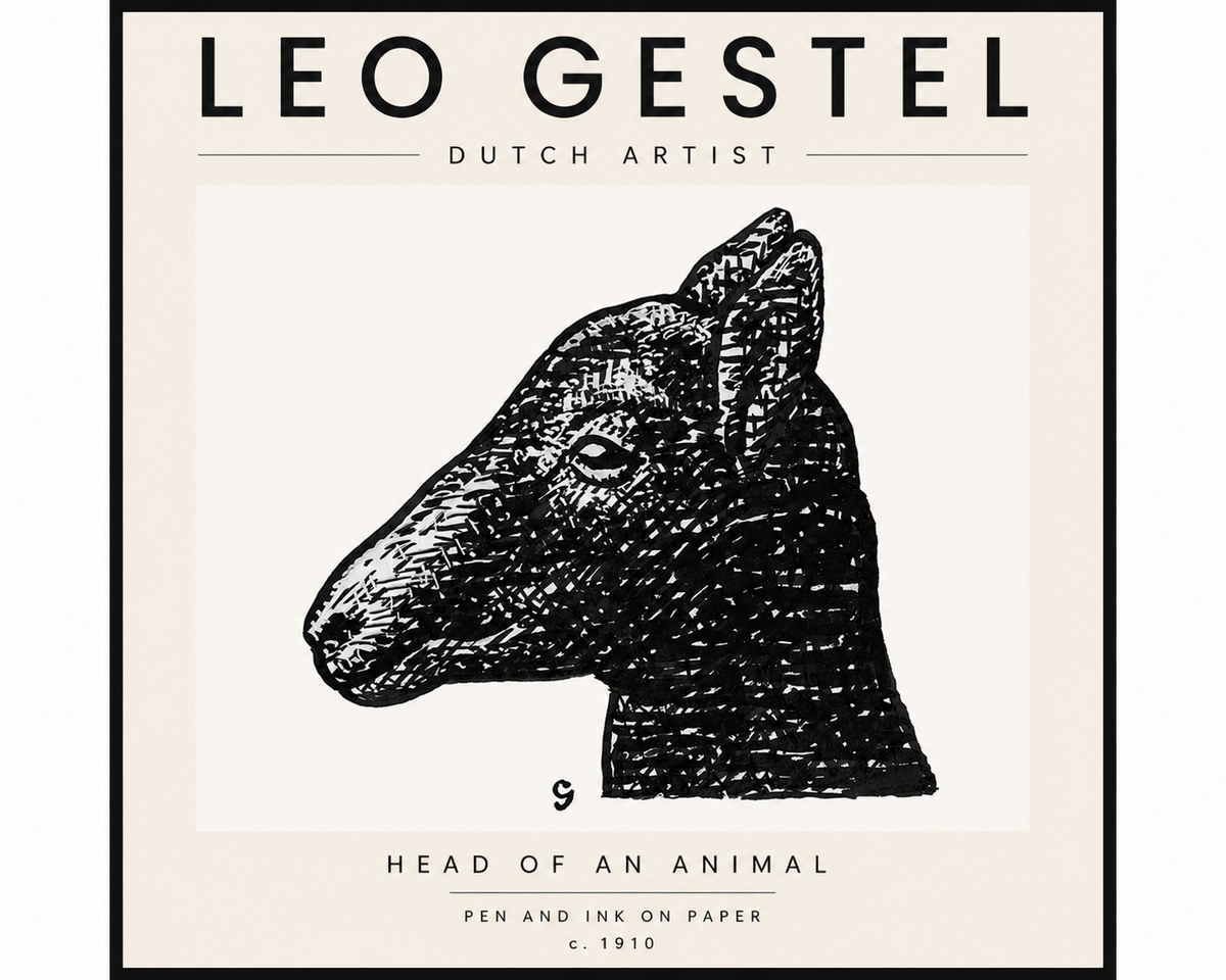 Leo Gestel Head of an Animal No4 - Póster