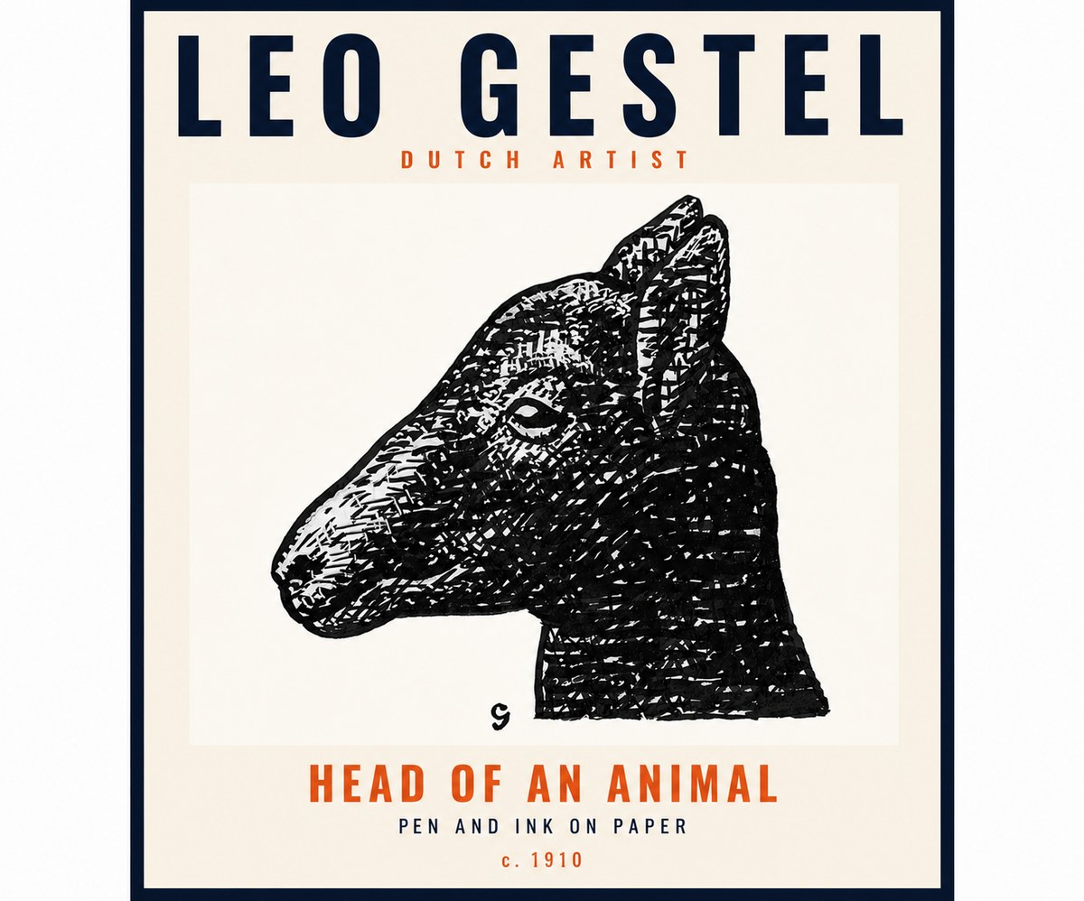Leo Gestel Head of an Animal No5 - Póster