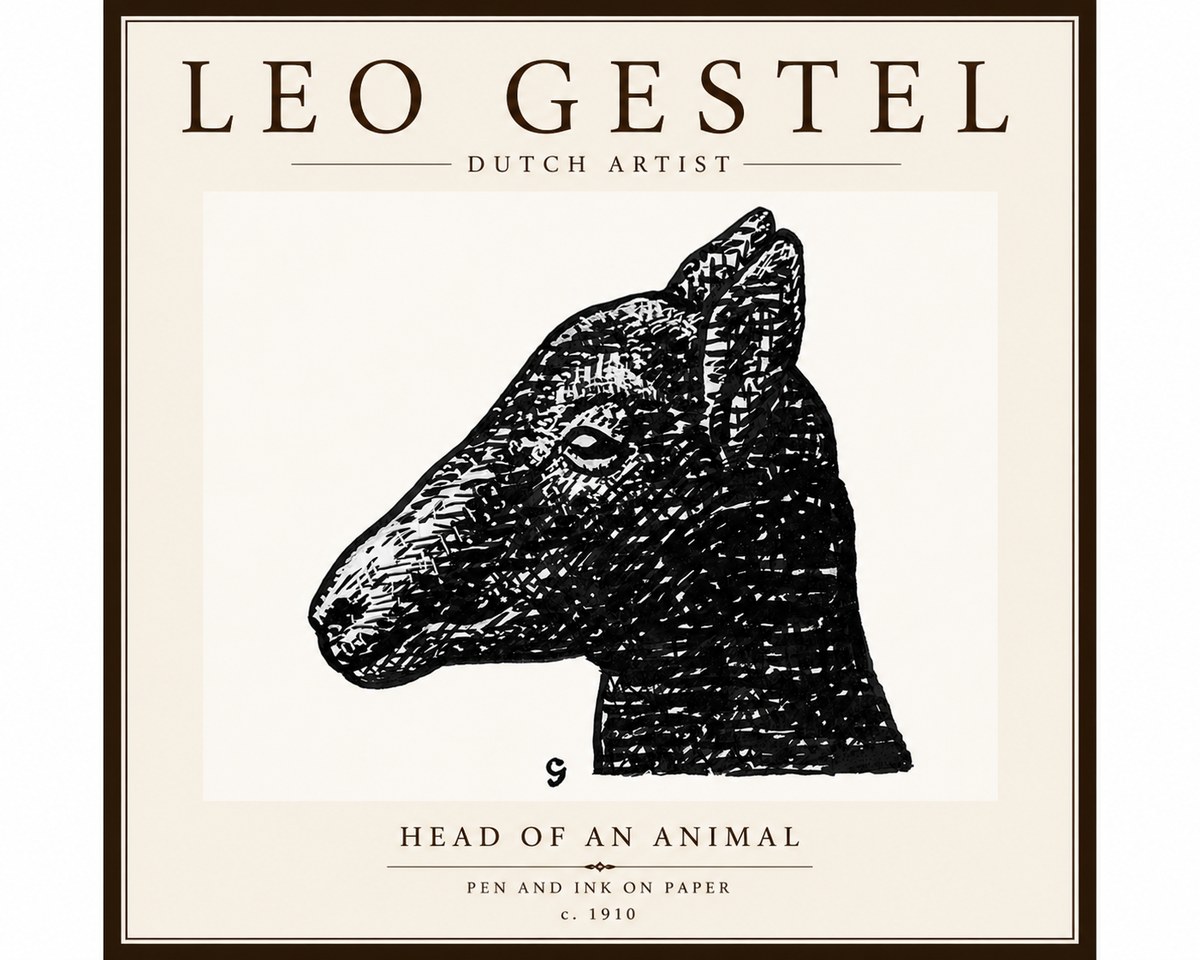 Leo Gestel Head of an Animal No6 - Póster