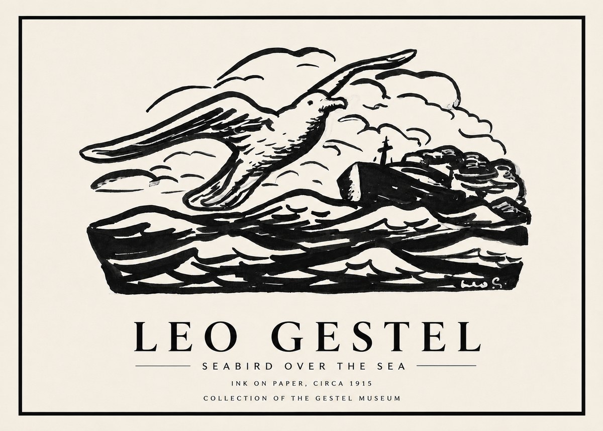Leo Gestel Seabird over the Sea No4 - Póster