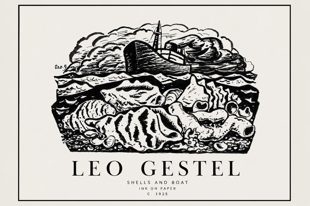 Leo Gestel Shells and Boat No1 - Póster
