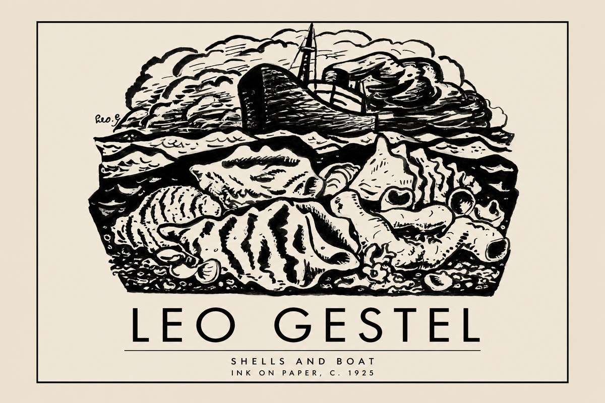 Leo Gestel Shells and Boat No2 - Póster