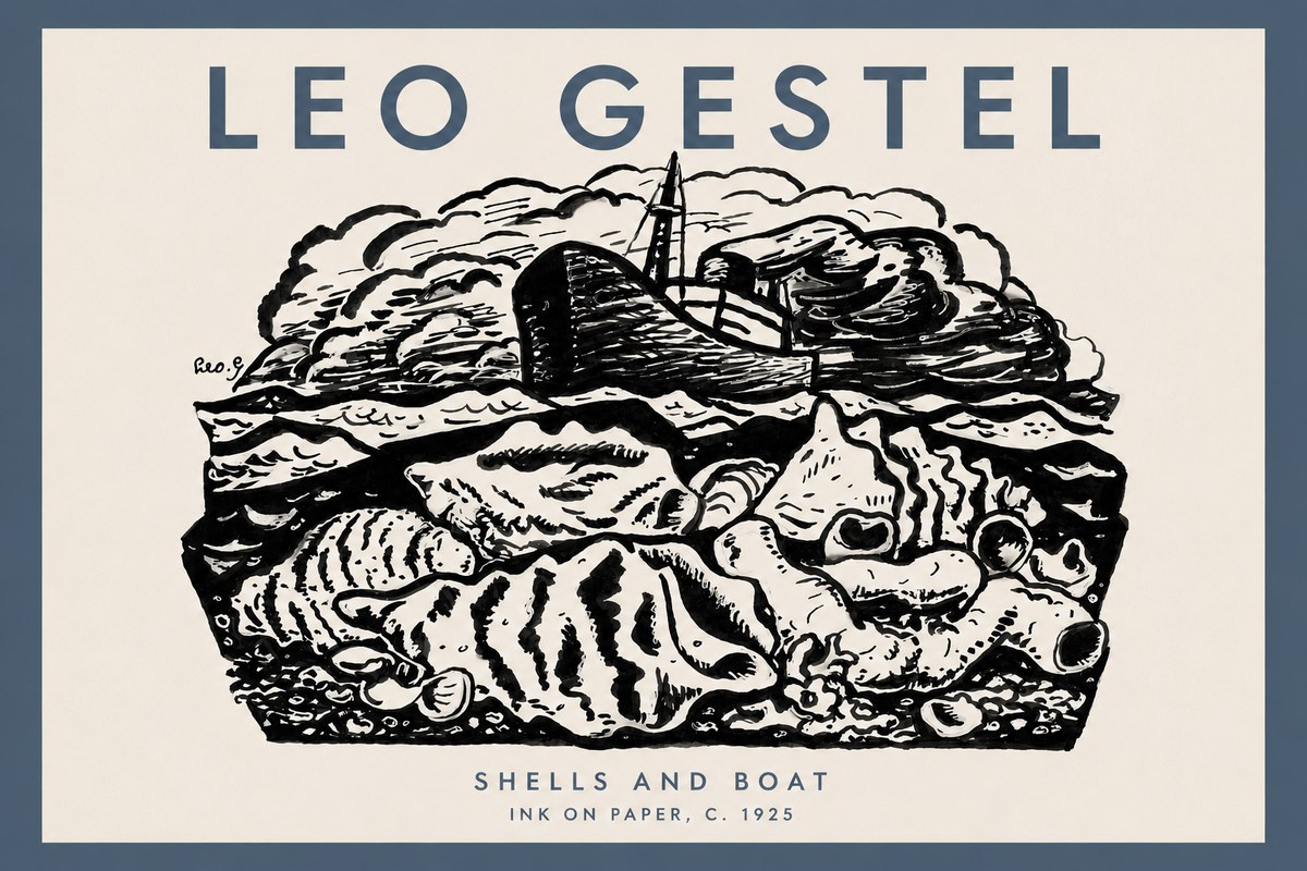 Leo Gestel Shells and Boat No3 - Póster