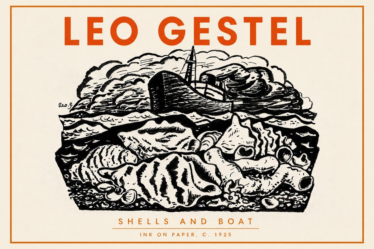 Leo Gestel Shells and Boat No4 - Póster
