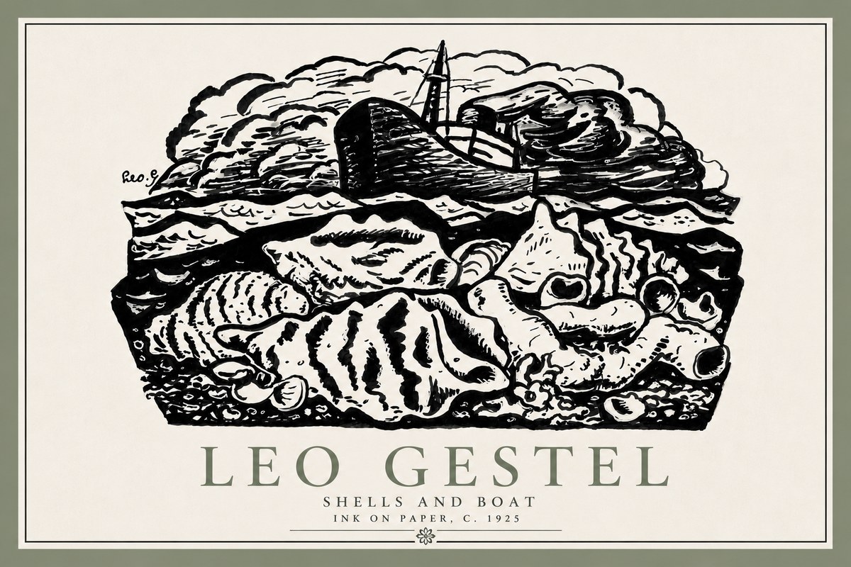 Leo Gestel Shells and Boat No6 - Póster